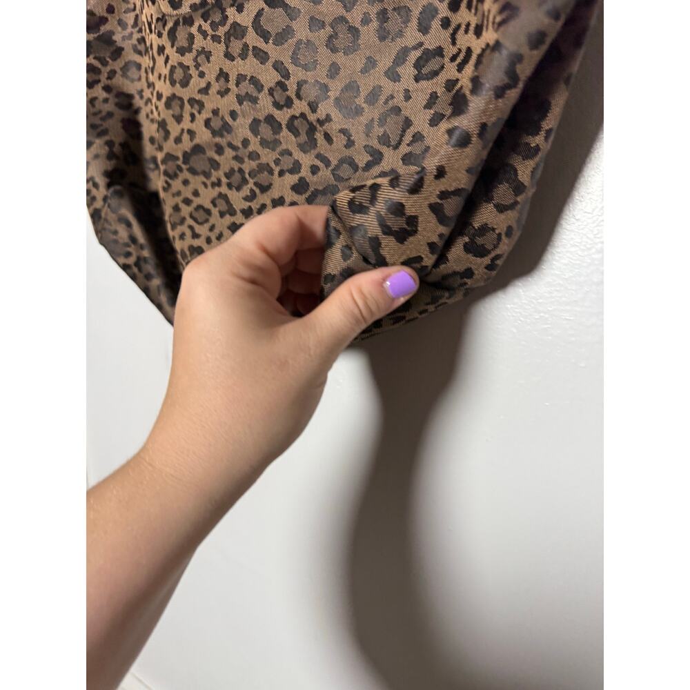 Chico's Women's Packable Foldable Travel Purse Animal Leopard Zip Top Tote Bag - Picture 5 of 7